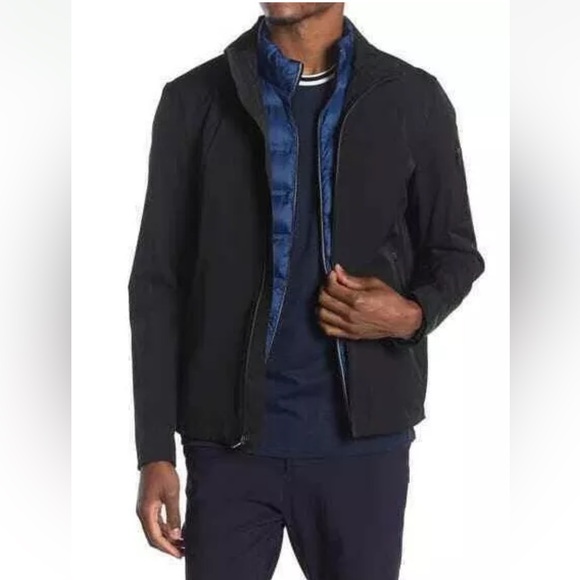 $498 NWT Michael Kors Mens 3-in-1 Commuter Jacket Set Black Puffer Vest